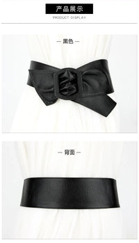 Women Belt for Dress Genuine Leather Bowknot Wide Belts Wrap Waistband Coat Corset Designer Luxury Brand Cummerbunds Waistbelt
