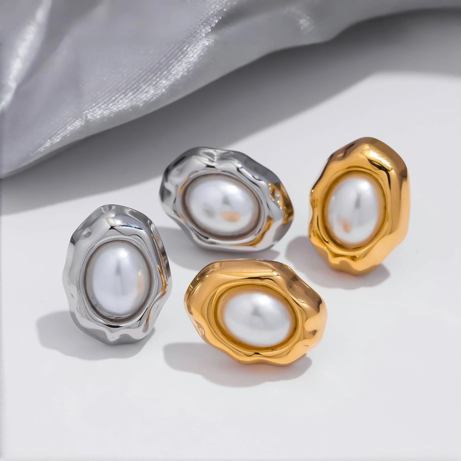 18K Gold Plated Stainless Steel with Gemstone