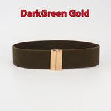 Fashion Women Elastic Band Wide Belts Simple Down Coat Waist Belt Female Buckle Black Strap Dress Decoration Accessories Ladies