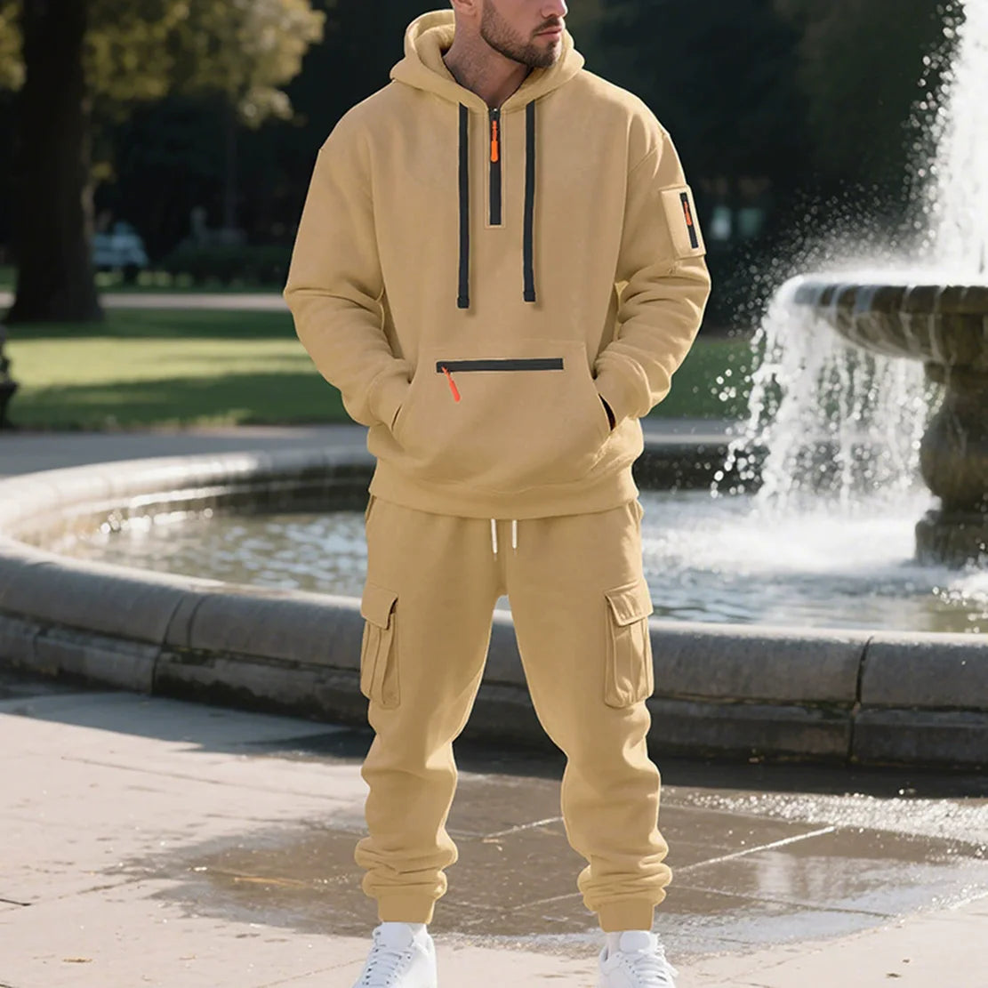 Winter Men's Fleece Hooded Sweatshirt