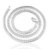 18K Gold/Silver Color 6mm Full Sideways Necklace 8/18/20/24 Inch