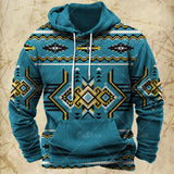 Men Hooded Vintage Print  Sweatshirt
