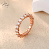 14K 18K Gold Plated Ring S925 Silver Pave Ring White Moissanite Ring