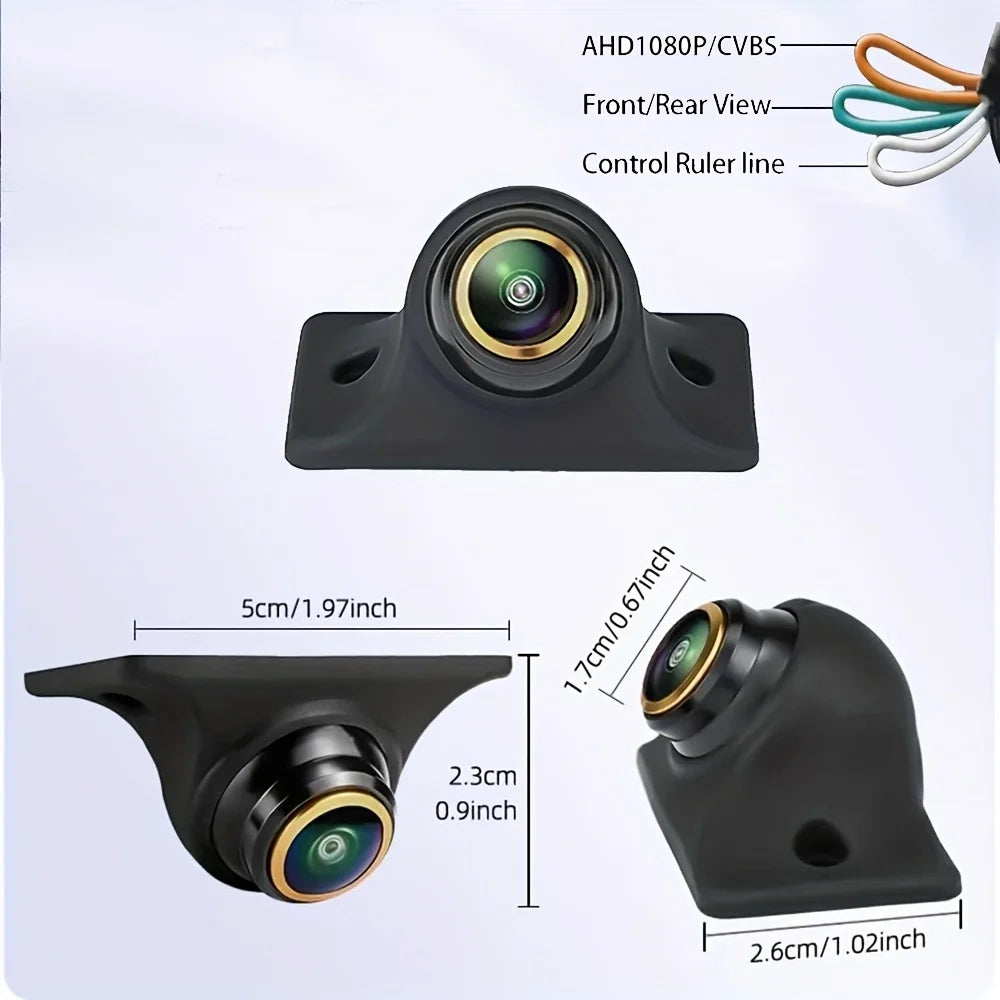 Car Camera AHD 1080P/CCD 360 Degree Rotating Fisheye Front/Side/Rear View Backup Camera for Car, Pickup, Truck, SUV, Van