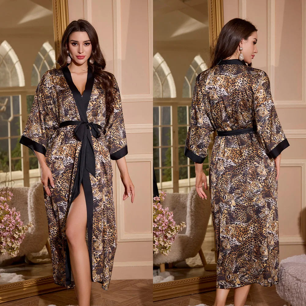 Summer Ice Silk Pajamas Bathrobes
