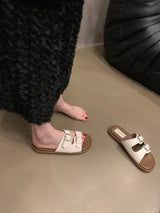 Casual Anti-Skid Flat Fabric Slides