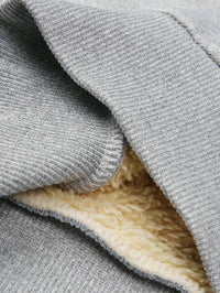 Men's winter sportswear set; warm fleece round neck sweatshirt and men's drawstring sport pants