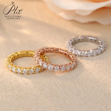 14K 18K Gold Plated Ring S925 Silver Pave Ring White Moissanite Ring