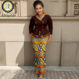African Clothes for Women Double Breasted Blazer and High Waist Print Skirts 2 Piece Set Outfits Elegant Dashiki Outfits 2526070