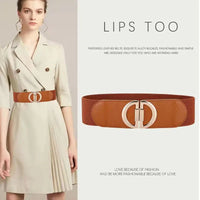 Women's Belt Gold Pair Buckle Black Waist Seal Fashion Elastic Wide White Red Good Quality Dress Knit Designer Belt