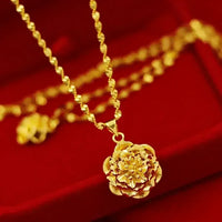 24K REAL gold necklace women's real gold