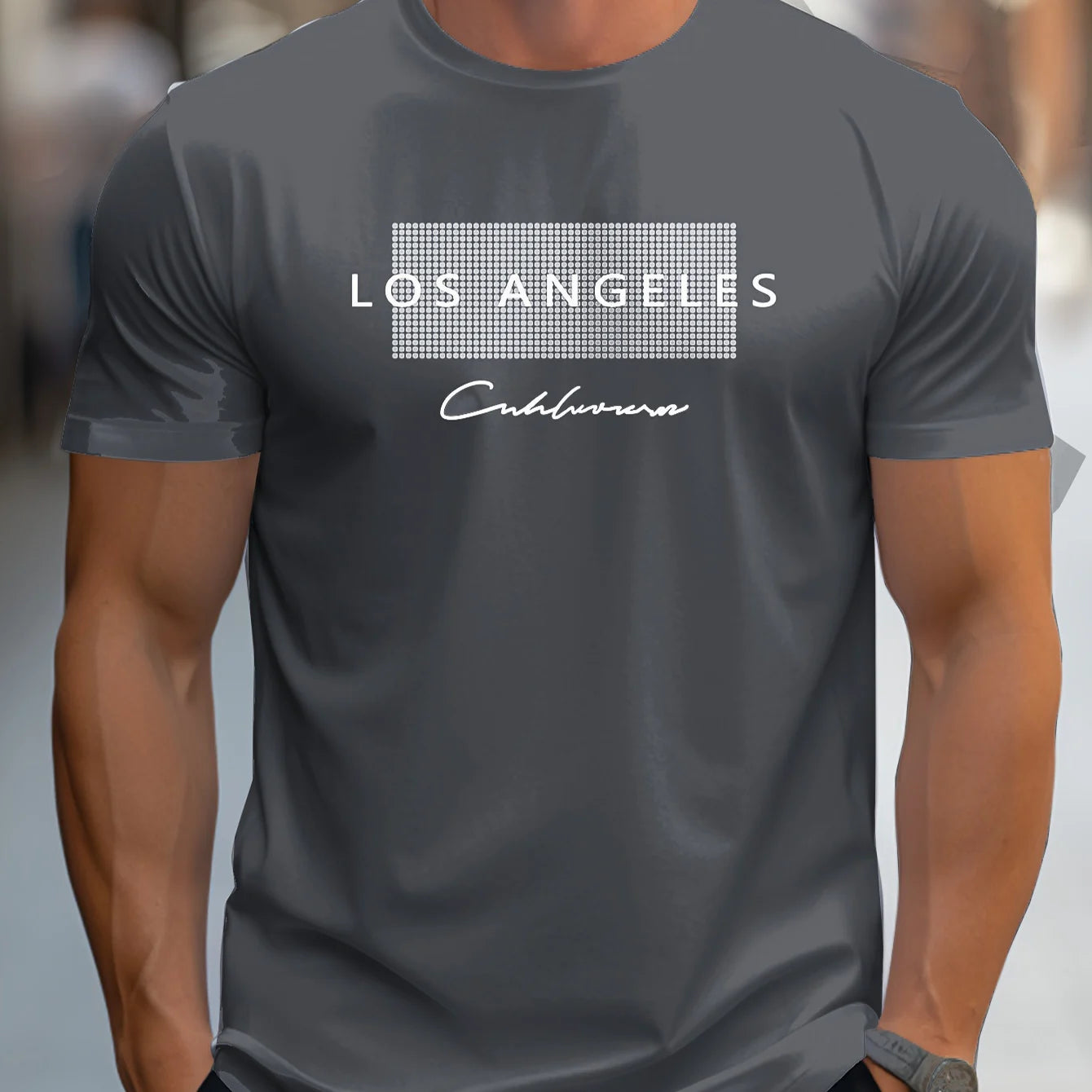 Los Angeles Graphic Printed Slim Fit Casual T-Shirt