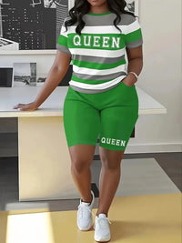 Plus Size Summer Outfits Biker Shorts Set