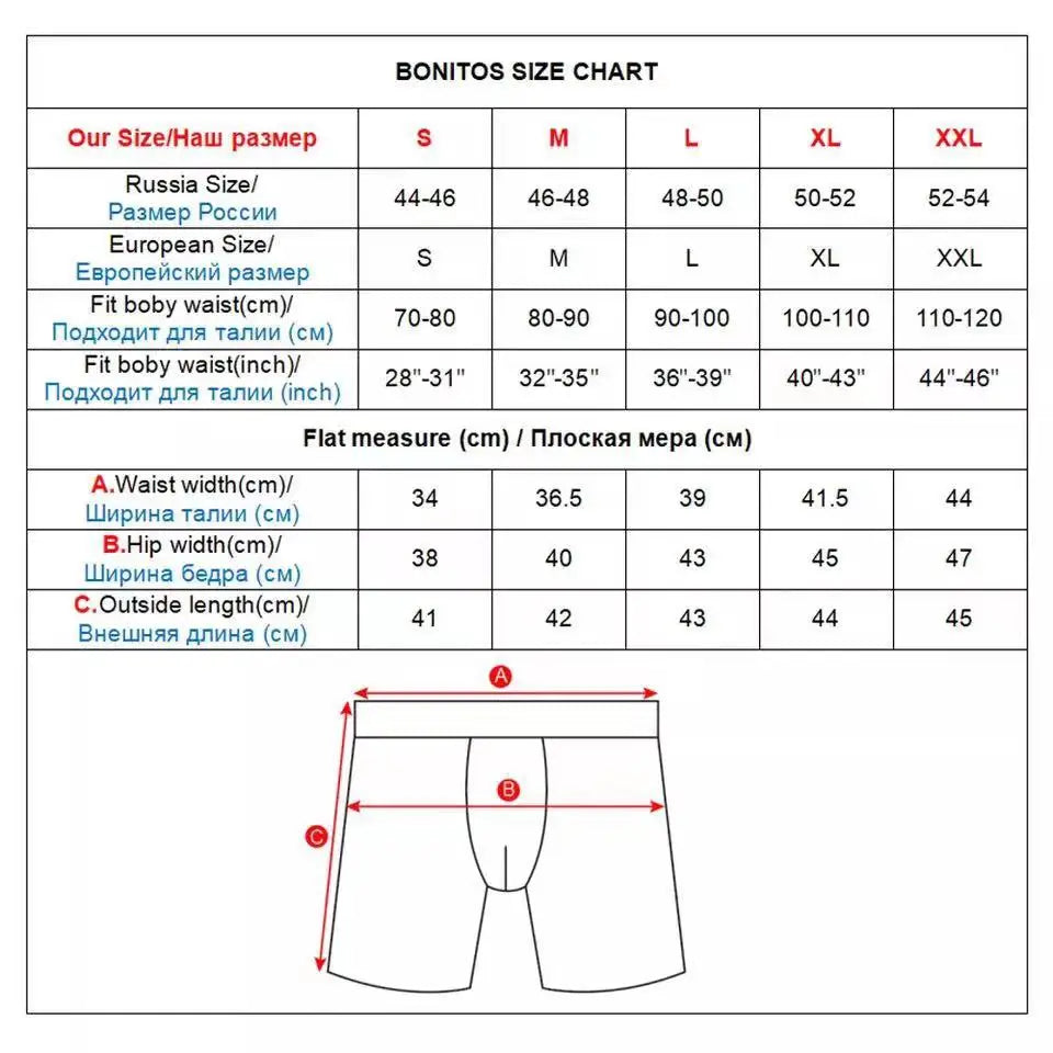 6pcs Men's long boxers