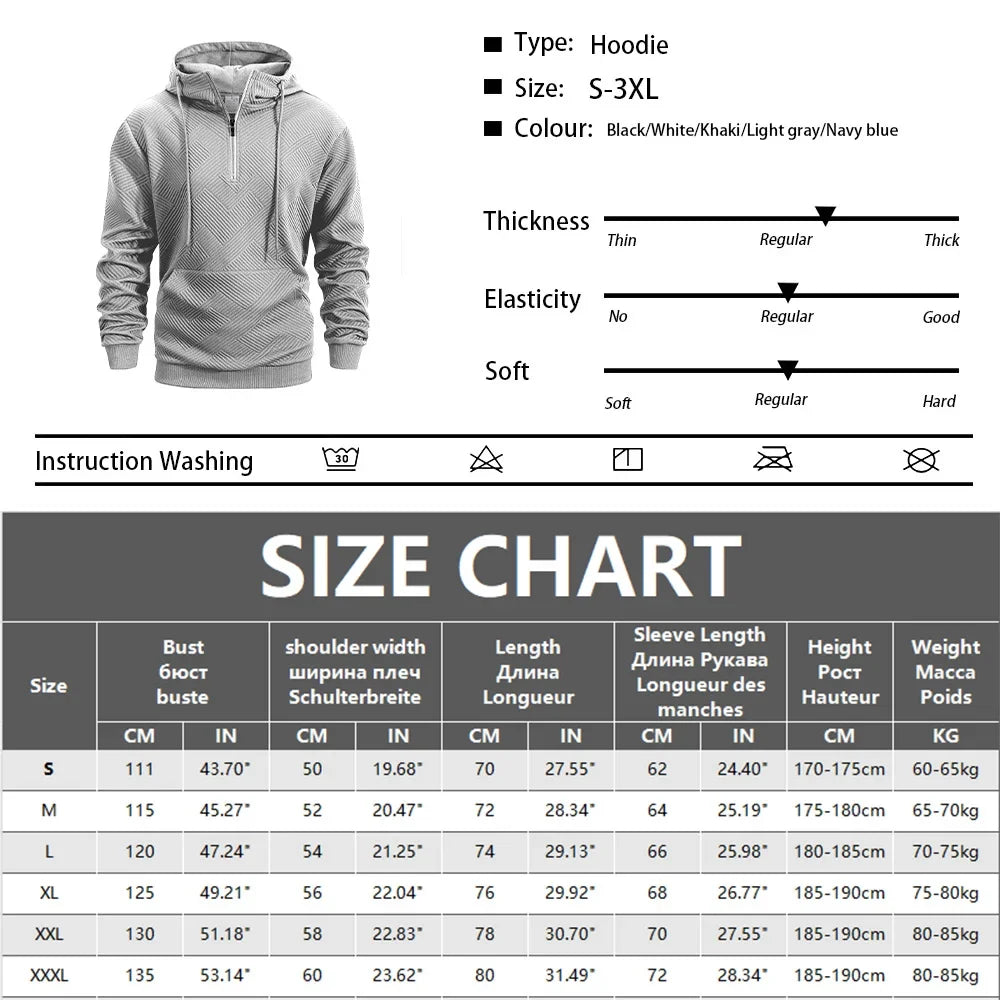 Spring and Autumn Zipper Hooded Casual Sweatshirt