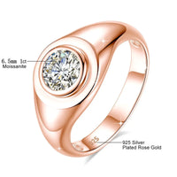18K Gold Plated Moissanite Ring D Color VVS 1ct S925