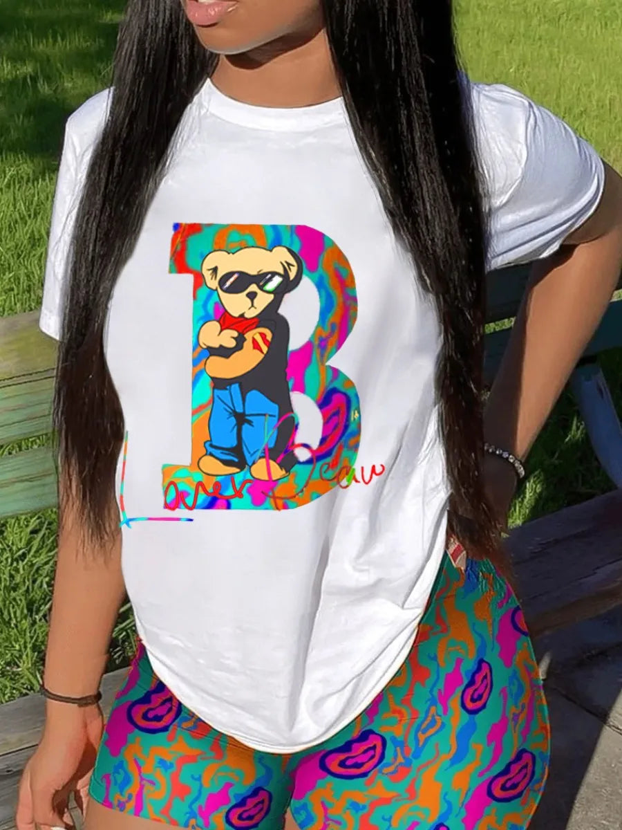 2 PCs Set Casual Short Sleeve Blouse & Pants