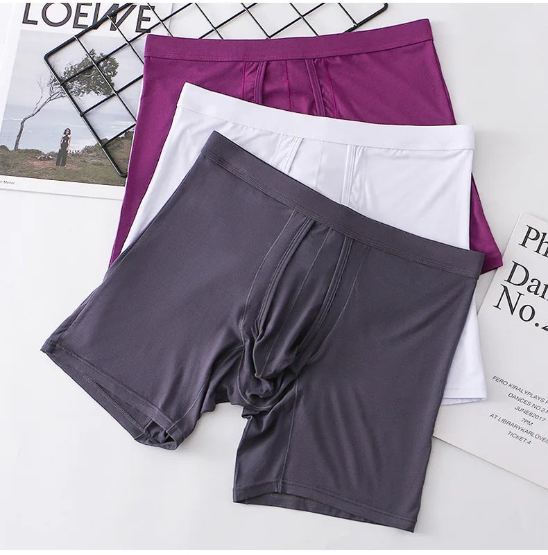 1PCS Mens Long Legs Underwear Separate Ball Pouch Breathable Comfort Sport Seamless Boxer Trunks Shorts Calzoncillo Hombre