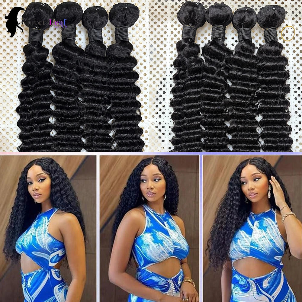 100% Natural Deep Curly Remy Peruvian Hair Bundles