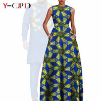 African Dresses for Matching Couple Outfits for Party Vestidos Y23C067
