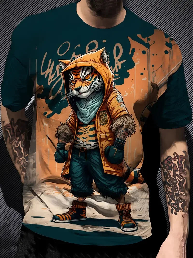 Cartoon Funny Duck Print Overszied T Shirt