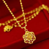 24K REAL gold necklace women's real gold