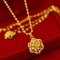 24K REAL gold necklace women's real gold