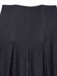 Solid Color High-Waisted Wide-Leg Jeans