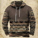 Men Hooded Vintage Print  Sweatshirt