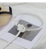 Thin Knotted Belts for Women Belt Lady Waist Band Soft Leather Waist Belt Solid Color Strap Dress Coat  Accessories Luxury