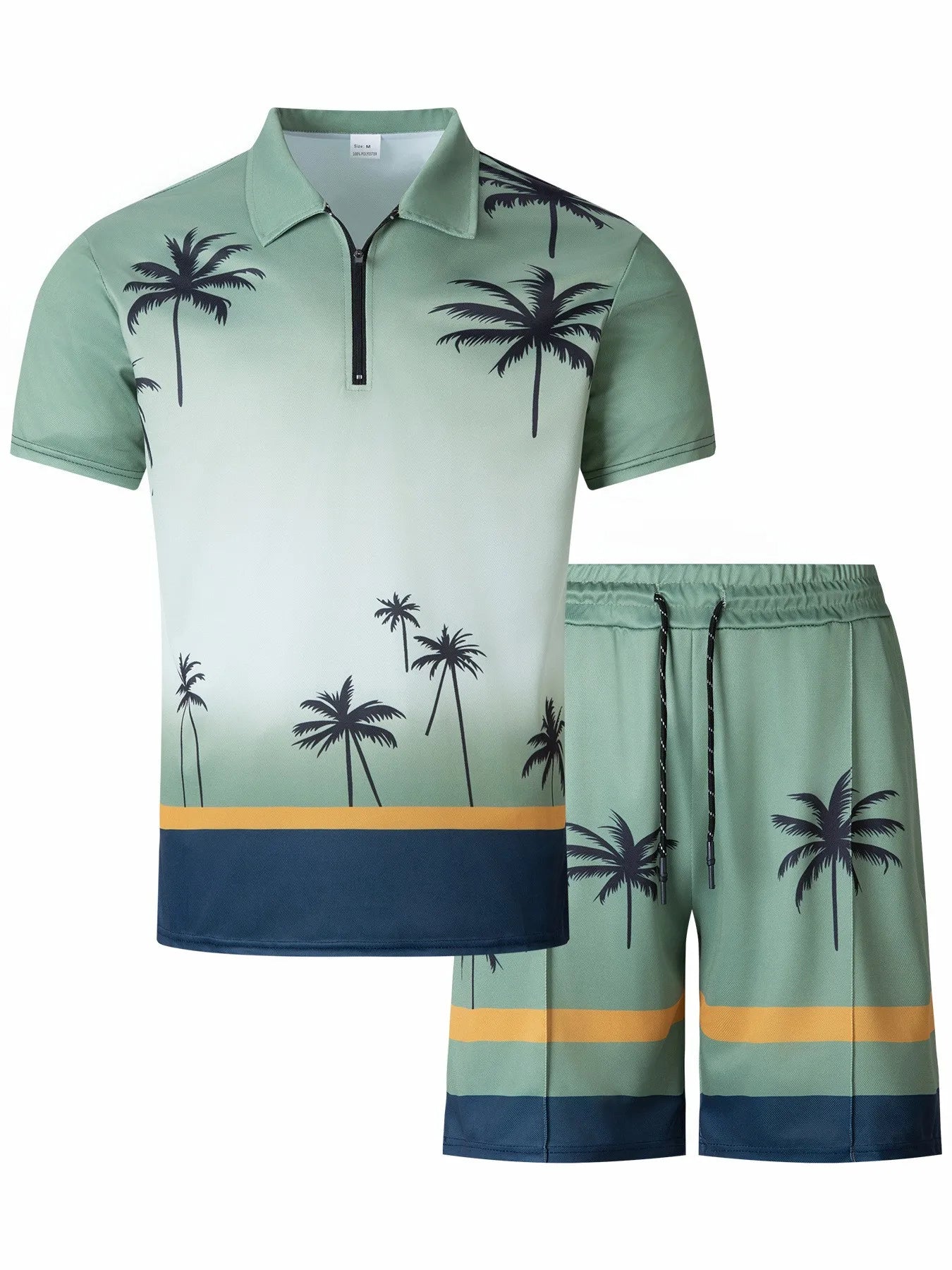 Casual Coconut Print Shorts Two-Piece Suit