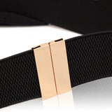 Fashion Women Elastic Band Wide Belts Simple Down Coat Waist Belt Female Buckle Black Strap Dress Decoration Accessories Ladies