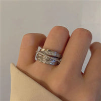 Rhinestone Ring Multi-layer Winding Rings for Women Wedding Full Zircon