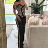 Slim Print Casual Matching Two Piece Set