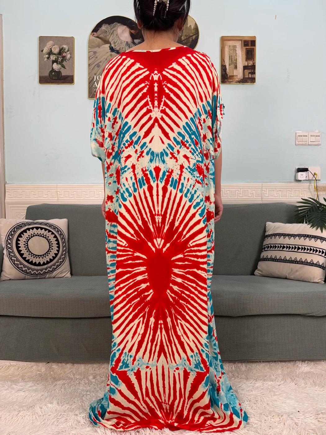 African Dresses For Women 2025 Floral Cotton Loose Femme Robe O-neck Muslim Islam Abaya Sets With 160x80cm Shawl Hijabs Scarf