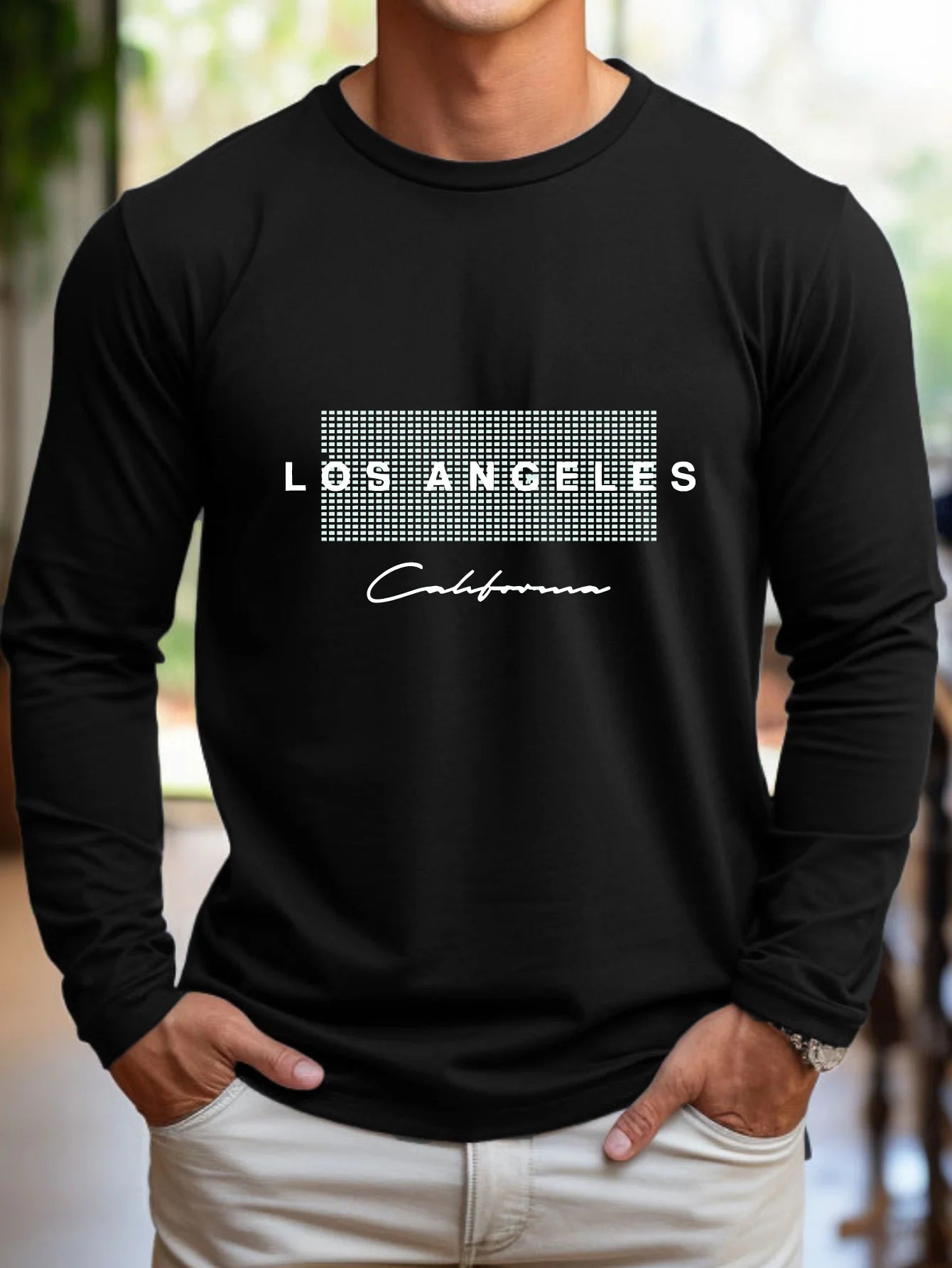 Los Angeles Graphic Printed Slim Fit Casual T-Shirt