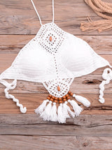 Crochet Bohemia Style Off Shoulder Bikini