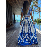 Women Geometry Printed Beach Cover Up