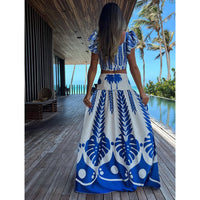 Women Geometry Printed Beach Cover Up