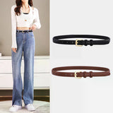 Women's PU Leather Belt with Metal Buckle Casual Simple Waist Strap for Jeans And Dresses Decorative Female Waistband Gift