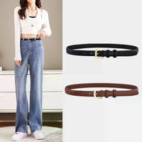 Women's PU Leather Belt with Metal Buckle Casual Simple Waist Strap for Jeans And Dresses Decorative Female Waistband Gift