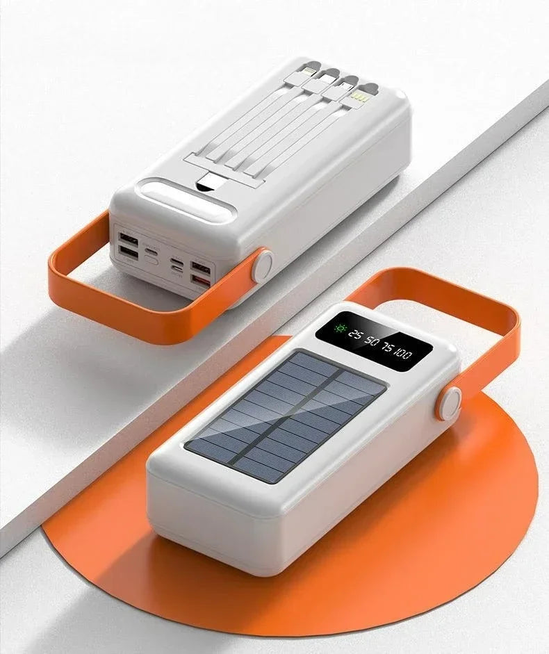 100000mAh Power Bank Large Capacity Built in 4 Cables Detachable Fast Charging Portable External Battery Powerbank for Xiaomi