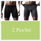 2pcs/Lot underpants leg up long boxer shorts man underwear panties for men pouch male trunks mesh calzoncillo hombre sexy boxers