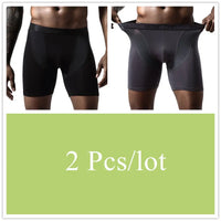 2pcs/Lot underpants leg up long boxer shorts man underwear panties for men pouch male trunks mesh calzoncillo hombre sexy boxers