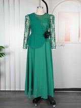 African Dresses For Women Long Sleeve Chiffon Maxi Robe 2025 Africa Clothing Dubai Turkey Kaftan Abayas Wedding Birthday Gowns