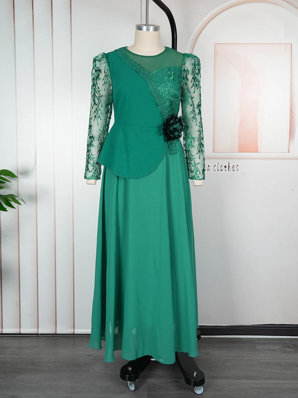 African Dresses For Women Long Sleeve Chiffon Maxi Robe 2025 Africa Clothing Dubai Turkey Kaftan Abayas Wedding Birthday Gowns