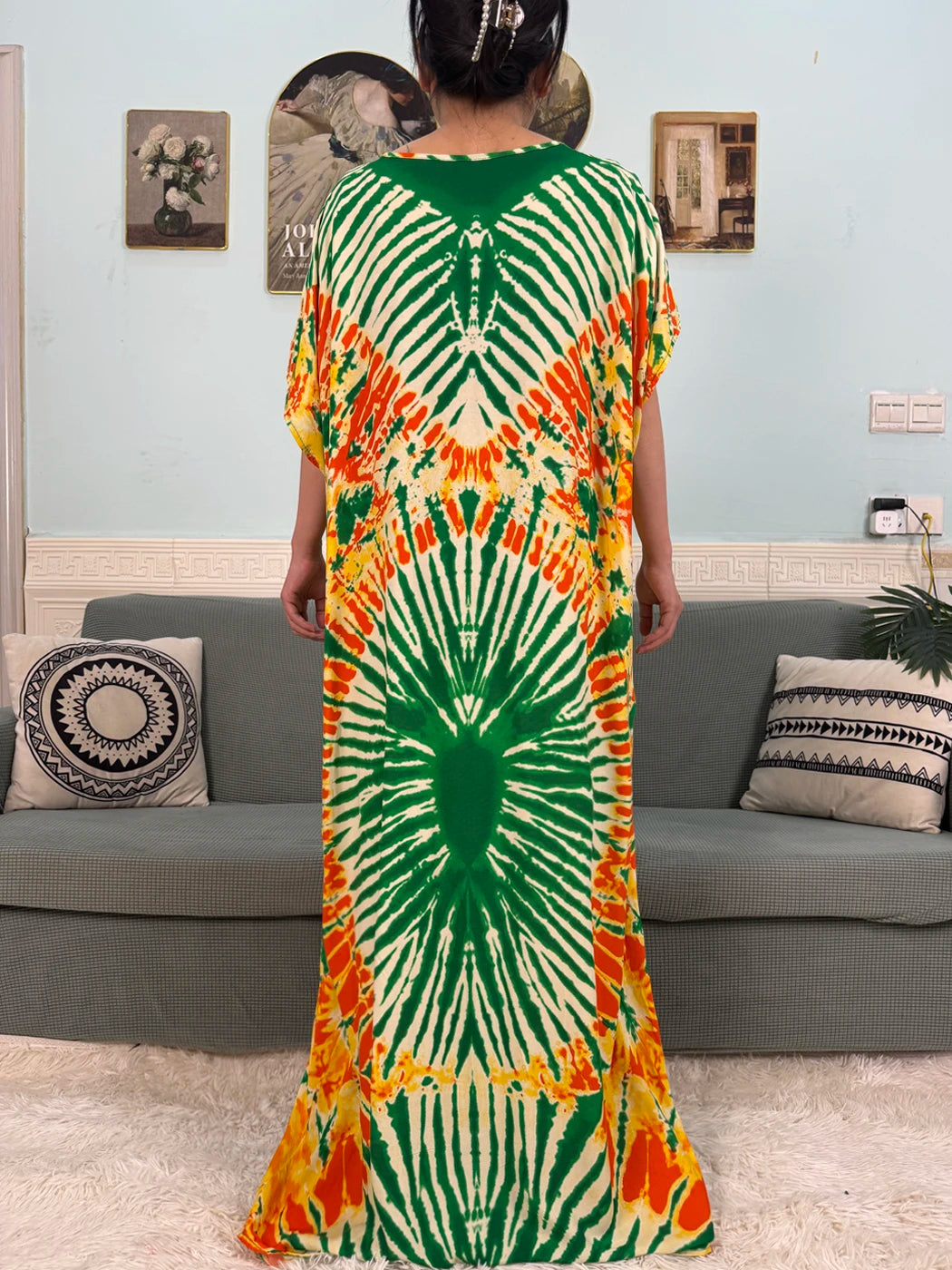 African Dresses For Women 2025 Floral Cotton Loose Femme Robe O-neck Muslim Islam Abaya Sets With 160x80cm Shawl Hijabs Scarf