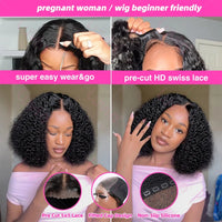 Short Bob Curly HD Lace Front Wigs