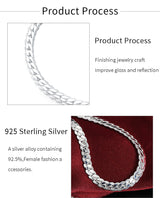 18K Gold/Silver Color 6mm Full Sideways Necklace 8/18/20/24 Inch