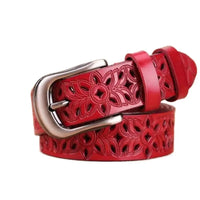 Leather Belts for Woman Belt Vintage Pin Buckle Strap Jeans Hollow Belt